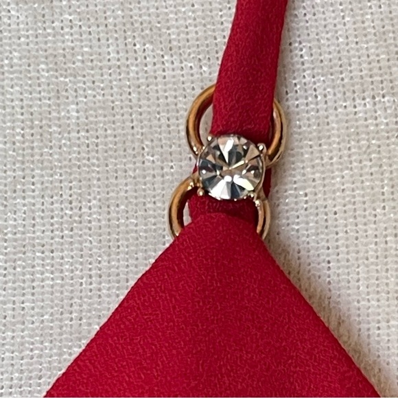 Vintage Jessica McClintock Gunne Sax Red Cami Dress Women’s Size 11/12 Chiffon - Picture 4 of 9